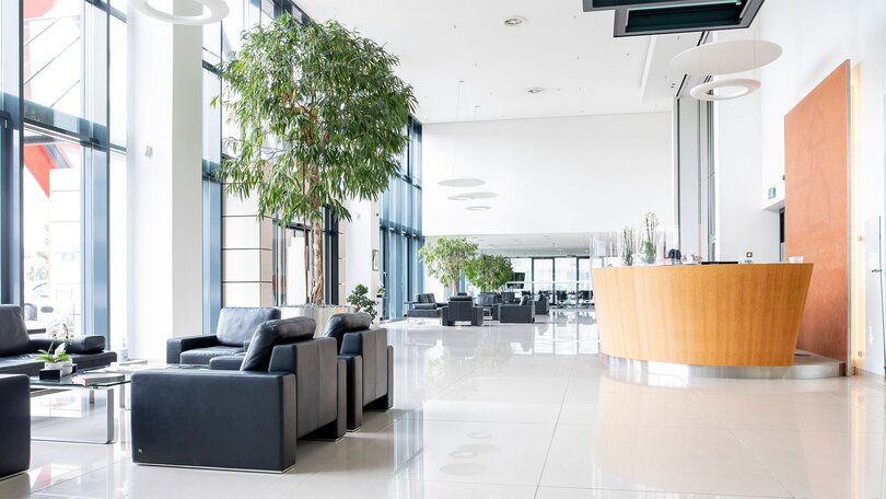 Lobby im BAUHAUS Service Center Deutschland in Mannheim